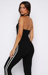 She Means Business Halter Top Black