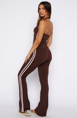She Means Business Flare Pants Chocolate