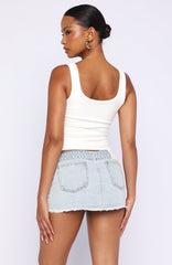 Shining In The Desert Denim Skirt Glacier Blue