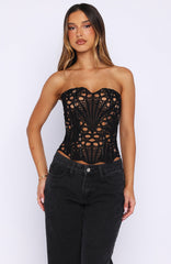 So Much To Say Strapless Bustier Black