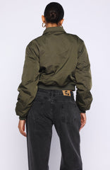 Something Forgotten Bomber Jacket Khaki