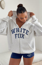 Starting Fresh Zip Front Hoodie Grey Marle