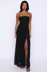 Stop The Show Strapless Maxi Dress Black