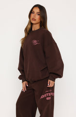 Studio 17 Raven Oversized Drop Shoulder Sweater Chocolate