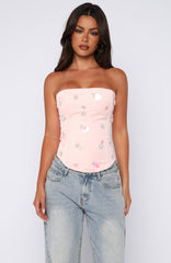 Summer Love Strapless Bustier Baby Pink