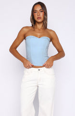 Sweet Drift Strapless Bustier Light Blue
