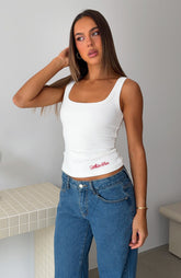 Taking Risks Tank Top White