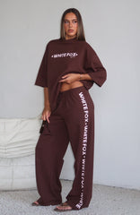 Tender Hearts Track Pants Chocolate