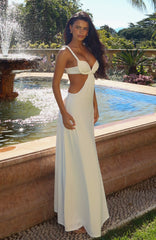 Tessara Twist Maxi Dress Off White