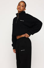 Test Drive Boxy Quarter Zip Sweater Black