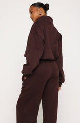 Test Drive Boxy Quarter Zip Sweater Chocolate