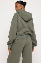 Test Drive Boxy Zip Front Hoodie Khaki