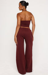 Test Drive Wide Leg Sweatpants Dark Cherry