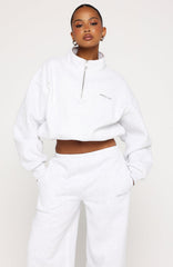 Test Drive Boxy Quarter Zip Sweater Grey Marle