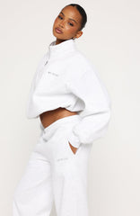 Test Drive Boxy Quarter Zip Sweater Grey Marle