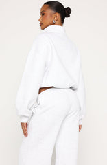 Test Drive Boxy Quarter Zip Sweater Grey Marle