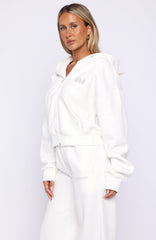 The Bride Boxy Zip Front Hoodie White