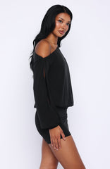 The Duchess Long Sleeve Mini Dress Black