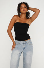 Tiny Drama Strapless Top Black