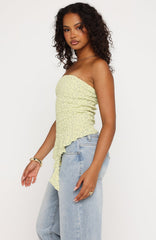 Too Glam To Give A Damn Strapless Top Pistachio