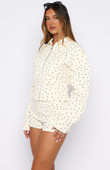 Treasure Me Shorts Cream/Black Polka Dot