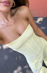 Downtown Pulse Strapless Bustier Lemon