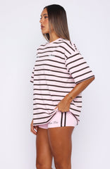 Verano Sixteen Viola Oversized Tee Pink Stripe