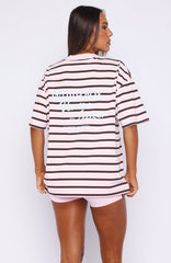 Verano Sixteen Viola Oversized Tee Pink Stripe
