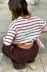 Verano Sixteen Viola Oversized Tee Pink Stripe