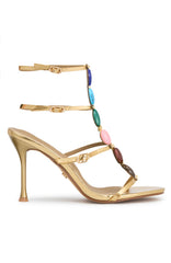 Yana Beaded Heels Gold
