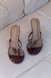Landry Embellished Thong Mules Leopard