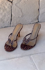 Landry Embellished Thong Mules Leopard