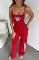Heart Gone Wild Track Pants Red