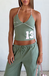 Can't Help The Feeling Halter Top Khaki