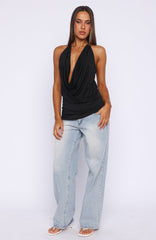 Caught You Looking Halter Top Black
