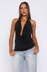 Caught You Looking Halter Top Black