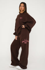 Studio 17 Raven Wide Leg Sweatpants Chocolate