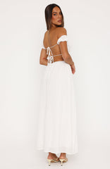 High Views Off Shoulder Maxi Dress White