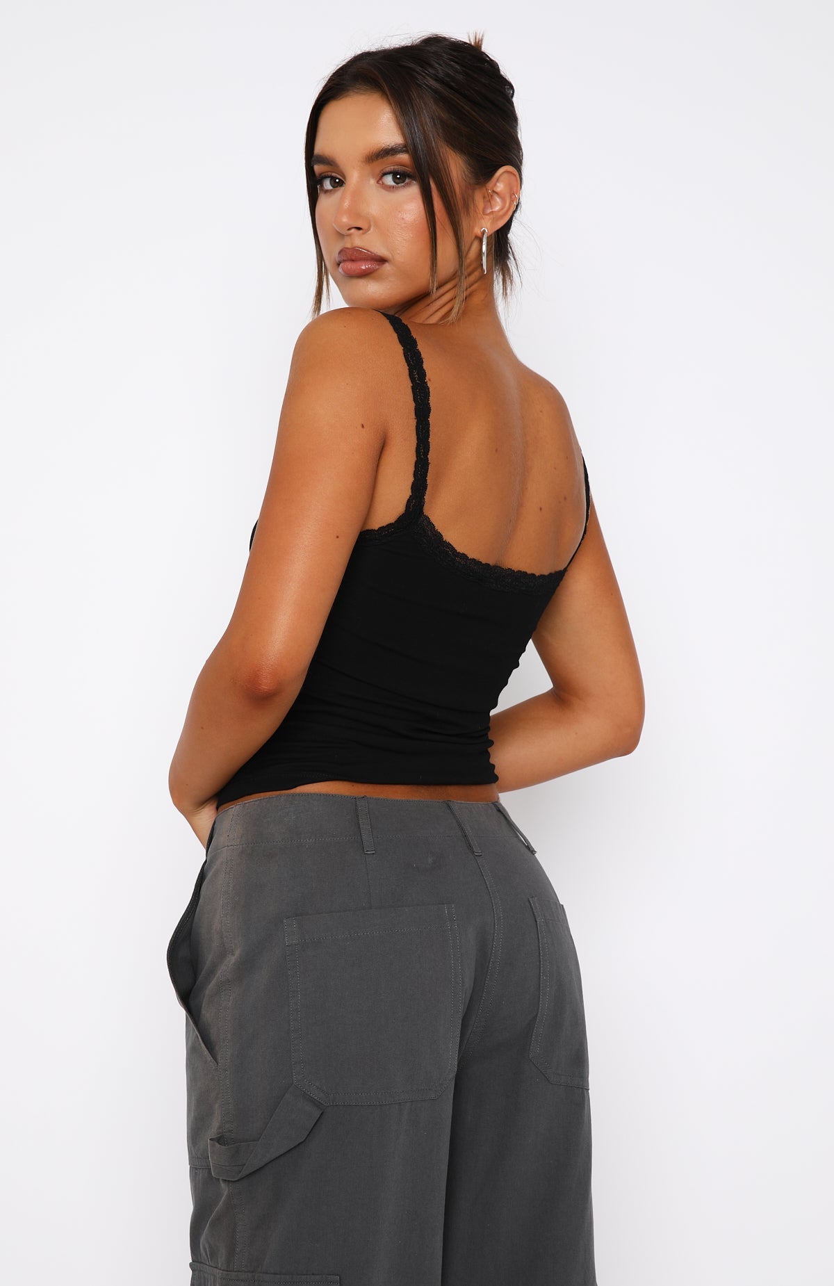 After Midnight Lace Trim Cami Black