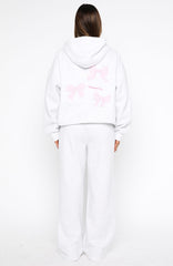 Daydreamers Madeline Wide Leg Sweatpants Grey Marle