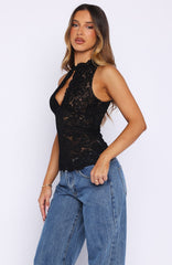 Diamond Girl Lace Top Black
