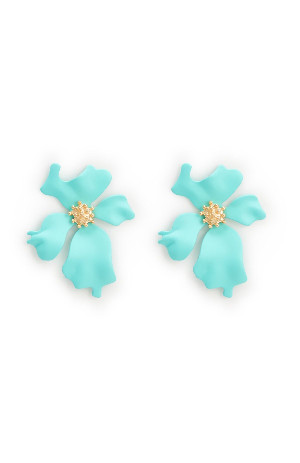 Hopper Earrings Aqua/Gold