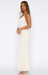 Never Say Goodbye Halter Maxi Dress Cream