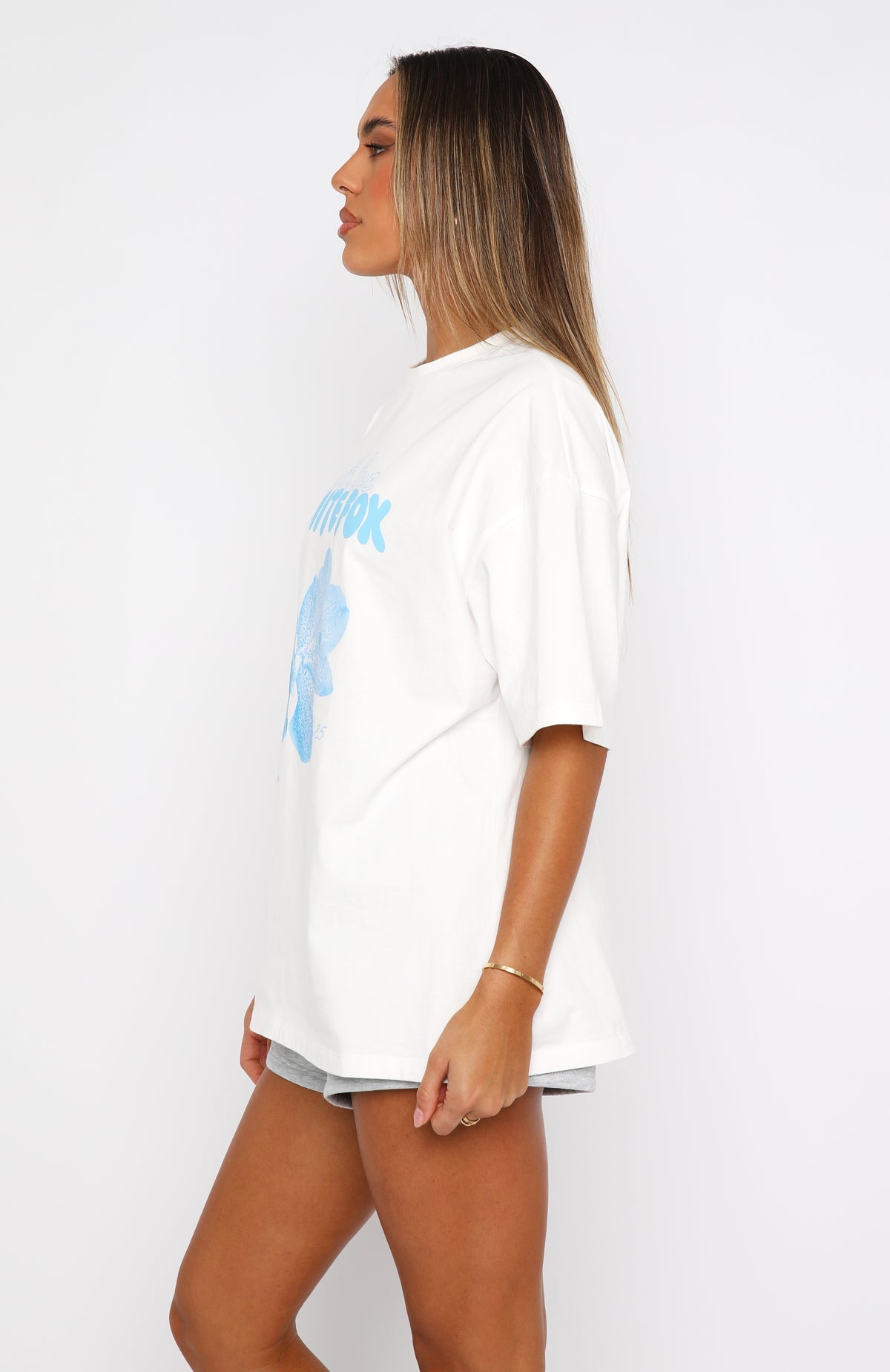 With Love Forever Oversized Tee White/Blue