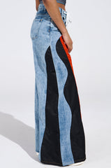 TOGETHER FOREVER DENIM PANT WITH PANELS