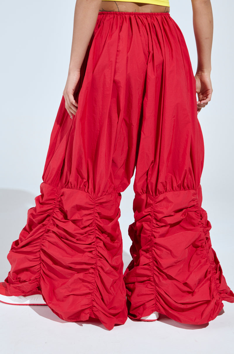 WIDE LEG SCRUNCHED HEM PANTS