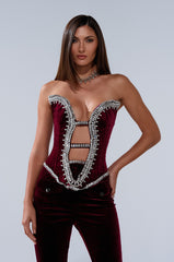 LUXE LIFE CORSET IN BURGUNDY