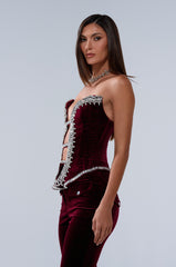 LUXE LIFE CORSET IN BURGUNDY