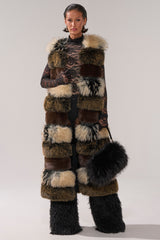 PORTIA PANELED FUR VEST