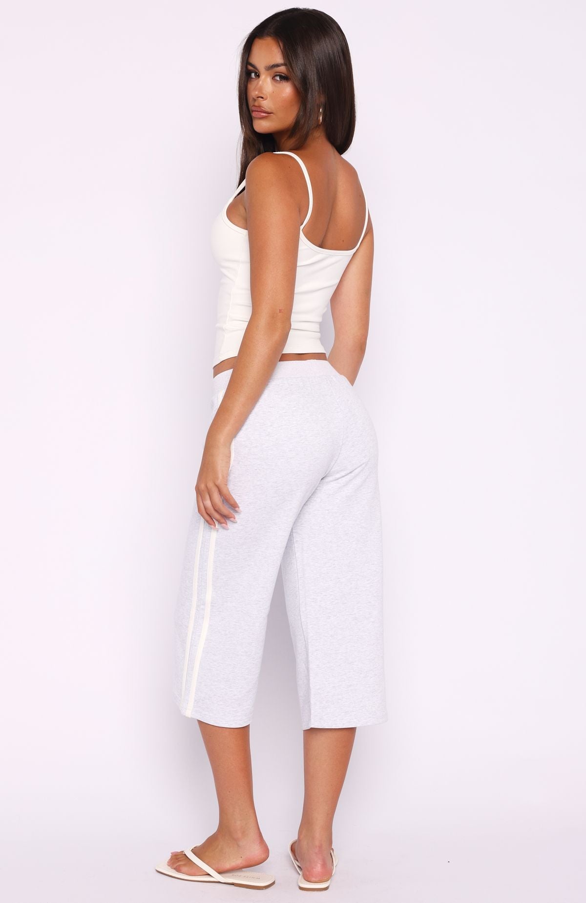 Stuck In A Daze Capri Track Pants Grey Marle